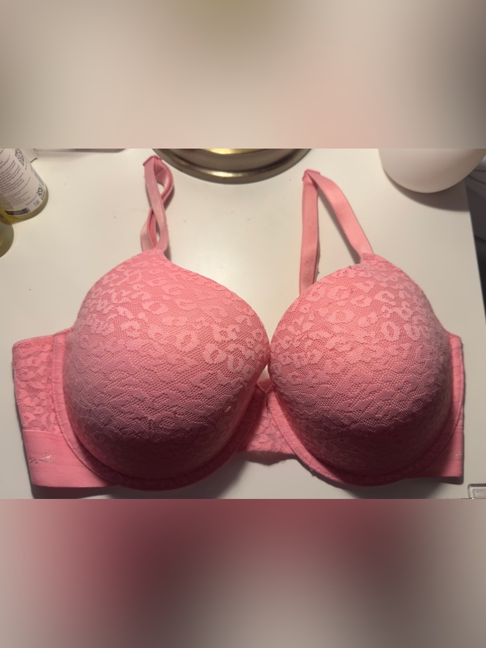 PINK Victoria's Secret Light Pink Lace Push-Up Bra